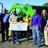 Pictured left to right are Kevin Wolters and L. R. Sights, Southwest Distributing Company, Inc.; David Mahaffey (winner); Chris Kelln, Western Equipment, LLC; and Janea and Glenn Danuser.