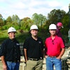 Bruce Neale, right, president and CEO of Modern Foundations, on site with his sons Mike Neale, middle, president of MFI Concrete, and Jason Neale, left, president of Stone Shooters, Inc.