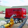 Silent, non-clog, trailer-mounted dewatering pump