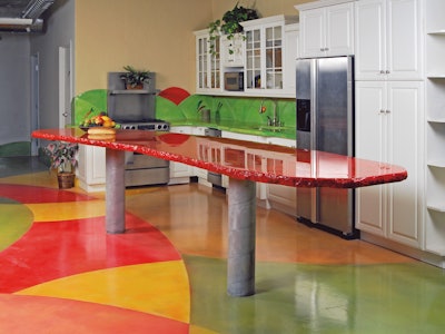 Contractors can use enCOUNTER's bag mix for both for both precast, as shown here, and cast-in-place applications.