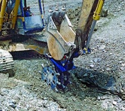 Compaction wheel attachments use the carrier's applied static weight to quickly achieve compaction density.