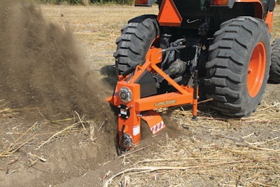 Land Pride's DT35 Ditcher clears a 9-in. ditch ready to divert water.