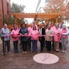 The American Cancer Society’s Hope Lodge in Kansas City, Mo., got a patio makeover thanks to time and materials donations from local contractors and suppliers. Volunteers stamped the integrally colored patio with a faux wood plank design and applied an antique finish. A circle of integrally colored pink concrete features a stenciled ribbon design.
