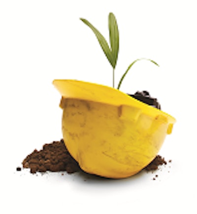 MSA's V-Gard GREEN Protective Helmet is the first industrial safety product made of green polyethylene (GPE), a sustainable sugarcane-based ethanol.