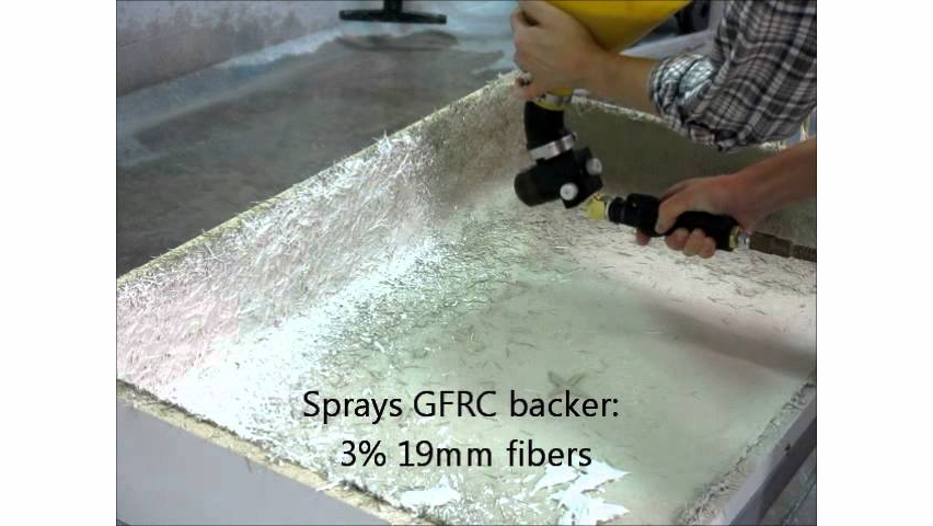 GFRC backer sprayer for concrete countertops