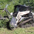 Surgical Land Clearing uses a 111-hp Terex PT-110 Forestry compact track loader with a Loftness brush cutter attachment to cut through undergrowth and trees up to 8 in. in diameter.