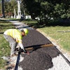 Porous Pave is a permeable paving material that pours in place like concrete.