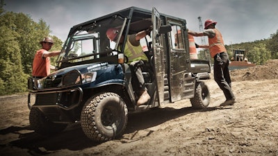 Caterpillar signed a manufacturing and supply agreement with Textron Specialized Vehicles, which makes this diesel-powered Cushman Hauler 4x4 Crew utility vehicle.