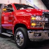 Chevrolet pulled off a surprise reveal of the 2019 Silverado 6500HD at NTEA The Work Truck Show, seen here with dump-body upfit. Industry had been expecting just the 4500HD and 5500HD.