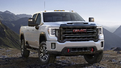 2020 GMC Sierra HD AT4 is a new off-road version marked by off-road suspension with Rancho Shocks, skid plates, Eaton locking rear differential and 18-in. wheels.