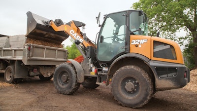 Case compact wheel loaders include new adjustable electrohydraulic controls that allow operators to adjust the responsiveness of the lift and tilt bucket functions.