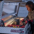 Weather Guard Lighted Truck Box With Power Sync Jobsite Close Up
