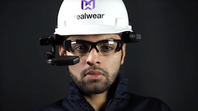 You wear RealWear like a heads-up display. You operate everything using voice command, and it is operated completely hands-free.