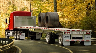 East Bst Flatbed Trailer On The Road
