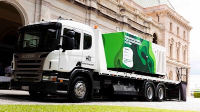 Scania has supplied a 16L engine for testing in Australia which operates on renewable diesel fuel made from waste plastic, old vehicle tires, agricultural and forestry waste, as well as biosolids.