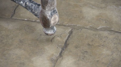 Repairing Stamped Concrete - Hammer