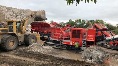 The concrete was crushed on-site for beneficial reuse. The team was also able to recycle ferrous and nonferrous metal, and any debris went to the landfill.