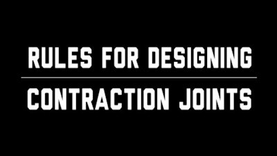 Rules for Designing Concrete Contraction Joints