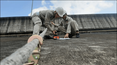 GSSI using the Structure Scan™ Mini XT to refine the dam survey area.