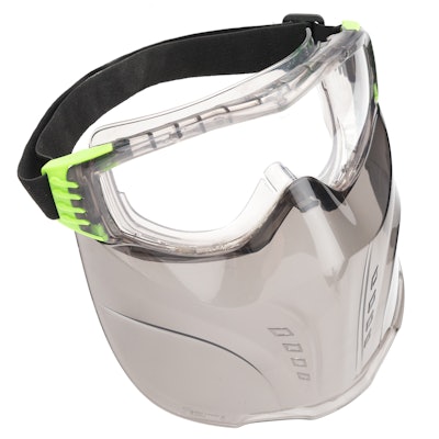 D3 rated for droplet and splash protection, the Vader Combo consists of a face shield with built-in safety goggles.