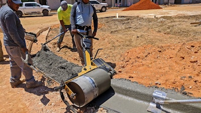 Walk-behind curbing machines are ideal for small- to mid-size projects. They are also able to tackle projects that have a large amount of radius work, small cut-ins or hard-to-reach corners more efficiently than larger machines. These walk-behind machines also really shine in patch and repair jobs.