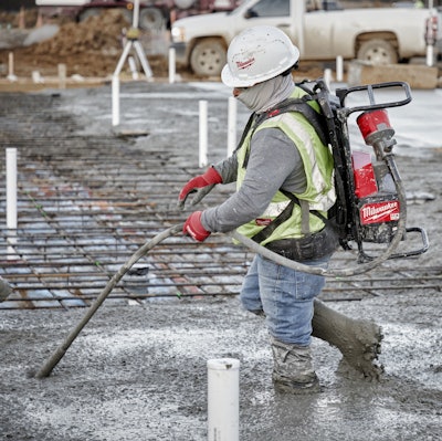 The Milwaukee Tool MX FUEL Backpack Concrete Vibrator