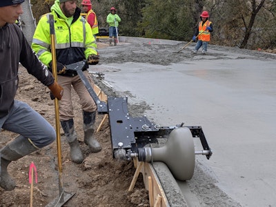 Battery-powered curbing machines are often used for monolithic pours but can also be used for patch and repair work and can complement slipform pavers for corners and tight radii involved with larger jobs.