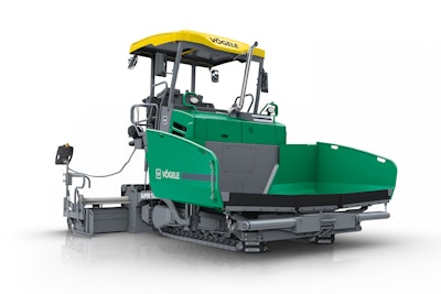 Compact and efficient: The Vögele SUPER 1300-3i Compact Class paver features a maximum laydown rate of 385 tons per hour and can pave at widths up to 16 ft 5 in.