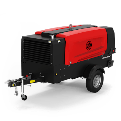 The CPS 400 series offers 175 to 225 psi and is powered by a Kohler KDI3404TCR, four-cylinder engine. All system components are secured to a single-axle trailer.