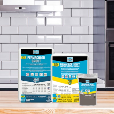 Both PERMACOLOR Select and PERMACOLOR Grout include STONETECH Sealer Technology and Microban antimicrobial product protection against stain- and odor-causing bacteria.