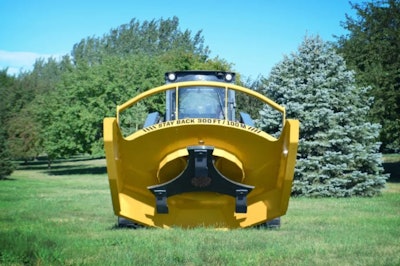 This attachment has a continuous cut capacity of 4 in., a flow range of 16-46 gpm and is intended for 10+ hours of weekly use (500+ hours annually).