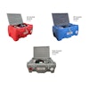The portable Carrytanks are designed to fit in the bed of a pickup truck below the height of truck bed sides.