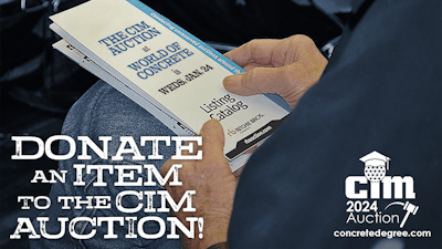 CIM Auction Opens Call to Concrete Industry For Donations