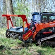 Designed to accommodate loaders with 20-50 gpm, the forestry mulcher is equipped with a CUT CONTROL rotor and a variable torque motor featuring M-BOOST technology.