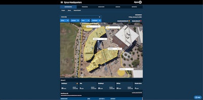 Eyrus's Zone Dashboard displays the location of workers along with a count for each zone.