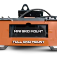 The Duo-Tach mounting bracket is for full-sized skid steers, utilizing the universal skid steer mounting style, and mini skid steers, using the common industry standard mini skid mounting style.