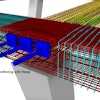 An example of rebar and post-tensioned cables in a BIM image.