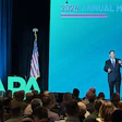 New NAPA chairman Brady Meldrem, Norris Asphalt Paving Co. giving his opening address to the assembly.