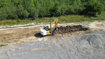 ZQuip Excavator digging at Moog Construction test site in West Seneca, N.Y.