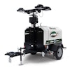 The light tower is equipped with a Vanguard lithium-ion battery, allowing for all-night operation without noise pollution.