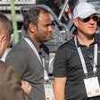 (Left) Vijay (Right) Jamie Roush, President and General Manager of Dynapac talking with attendees in the live demo area at PAVE/X 2024.