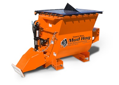 The Mobile Mug Hog Trench Mixer can be used with walk-behind and standard- or full-sized skid steers.