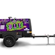 The Sullair 185 Mardi Gras-themed compressor is powered by a 49 hp Perkins 404F-E22T diesel engine.