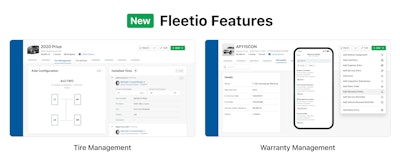 The new features include Tire Management, Warranty Management, Sensor Data Snapshots and Enhanced Service Tasks.