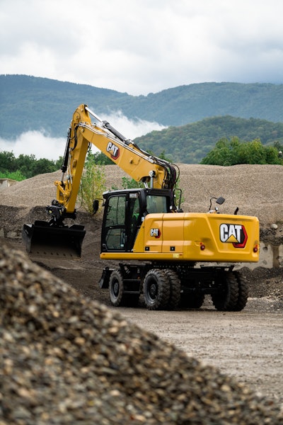 Wheeled excavators operate in many applications and can use any attachment that a tracked machine can.