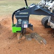 Powered by a 110cc high-torque radial piston motor, the new Stump Ax is compatible with 17 to 35.9 gpm flow ranges and requires 30 to 80 hydraulic hp.