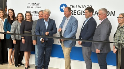 With the heads of NAPA present, the director of World of Asphalt and the president of AGG1 gave a short speech opening the showroom floor and cutting the ribbon to signify the official start of WOA 2024.
