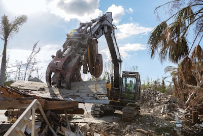 Grapples, brushes and mulching heads may prove effective in clean-up.
