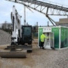 The electric-powered excavator can be charged rapidly using the PowerTree.