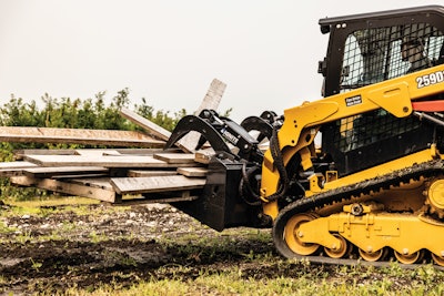 Grapples can offer contractors and landscapers many benefits if they have machines powerful enough to operate them. A grapple maximizes material handling capabilities by allowing the operator to hold materials within the bucket.